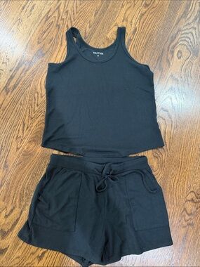Softies Women's Black Tank & Short Pajama Set